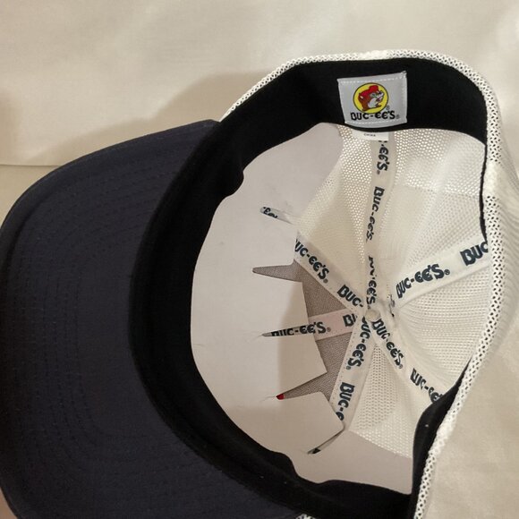 Buc-Ees Red White & Blue Adjustable Mesh Trucker Hat With Logo Patch & Structure - Picture 5 of 5